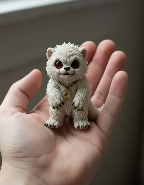 White Thang figure — actual size in hand