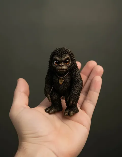 Fouke Monster figure — actual size in hand