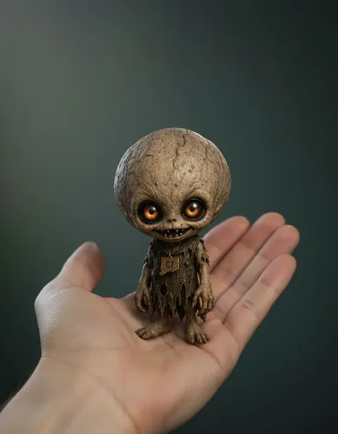 Melon Heads figure — actual size in hand