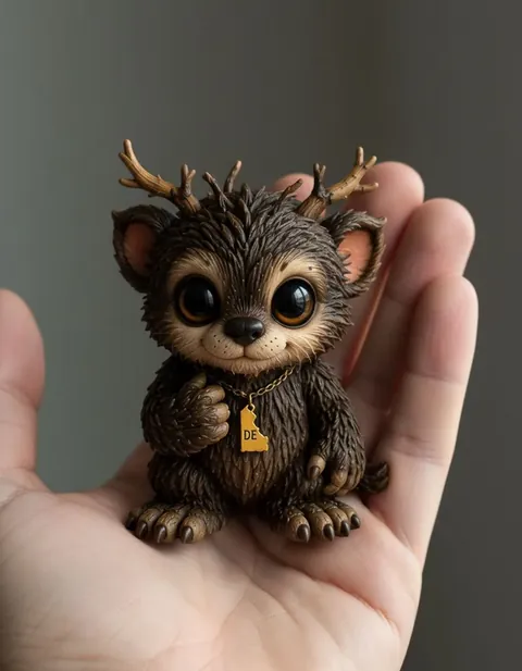Pukwudgie figure — actual size in hand