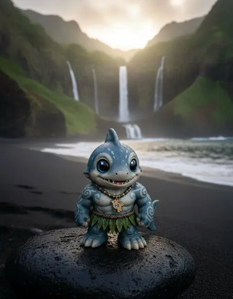 Nanaue the Shark-Man figure — in its habitat