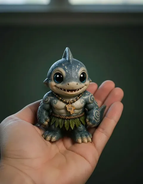 Nanaue the Shark-Man figure — actual size in hand