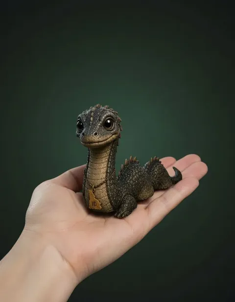 Sharlie figure — actual size in hand
