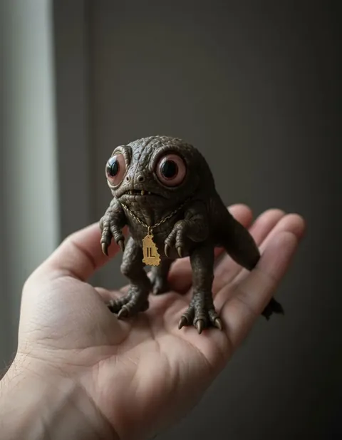 Enfield Horror figure — actual size in hand