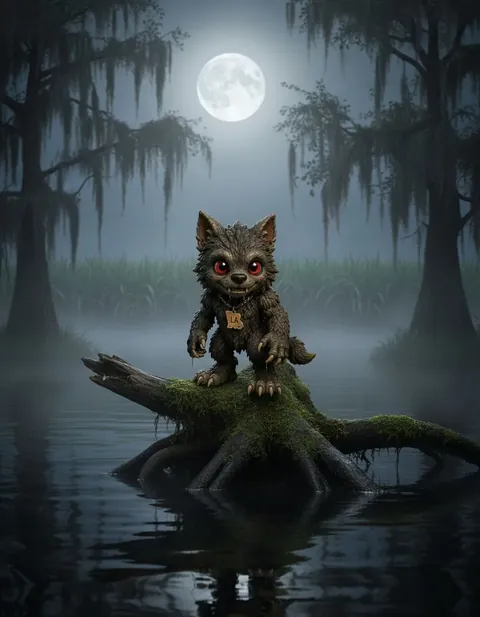Rougarou figure — in its habitat