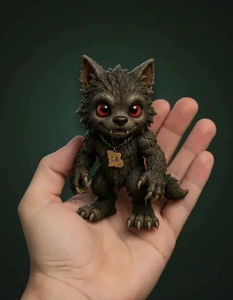 Rougarou figure — actual size in hand