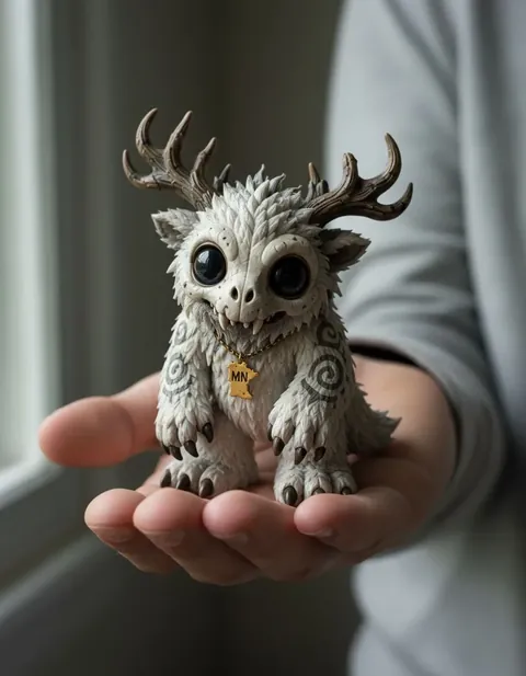 Wendigo figure — actual size in hand