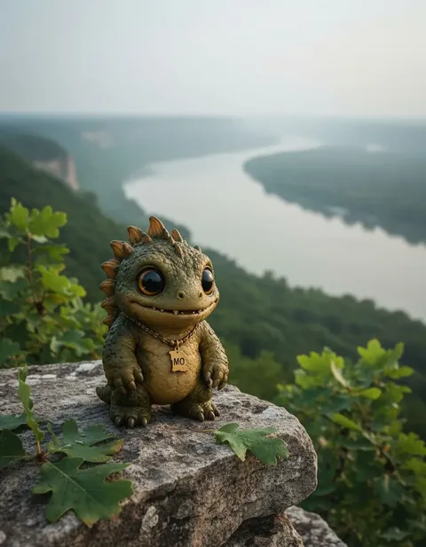 Momo the Monster figure — in its habitat