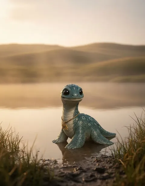Alkali Lake Monster figure — in its habitat