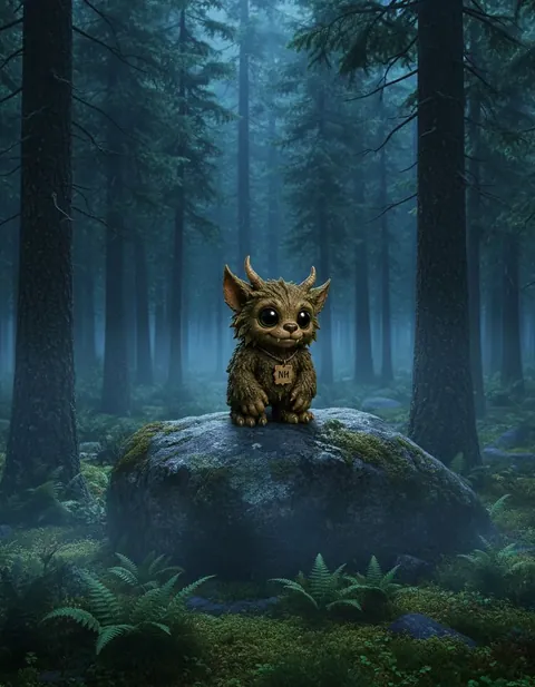 Wood Devil figure — in its habitat