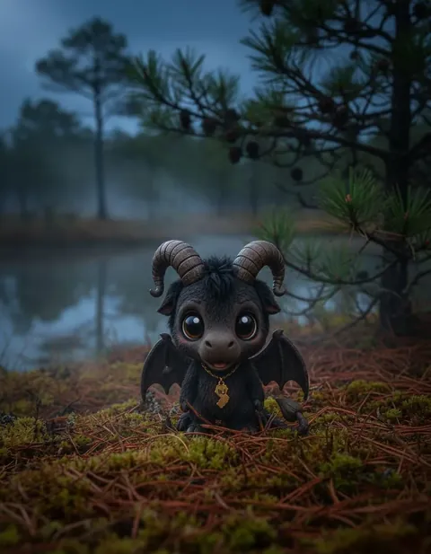Jersey Devil figure — in its habitat
