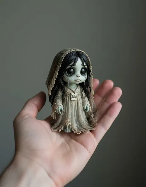 La Llorona figure — actual size in hand