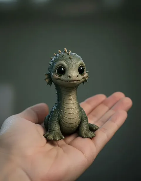 Champ figure — actual size in hand