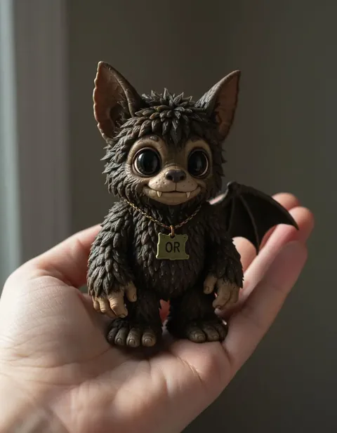 Batsquatch figure — actual size in hand