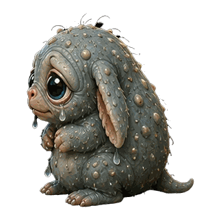 Squonk figure — back view