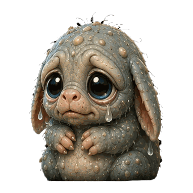 Squonk figure — detail view