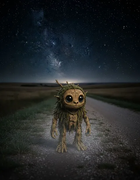 Walking Sam figure — in its habitat
