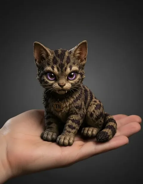Wampus Cat figure — actual size in hand