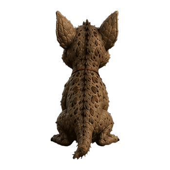 Chupacabra figure — side view