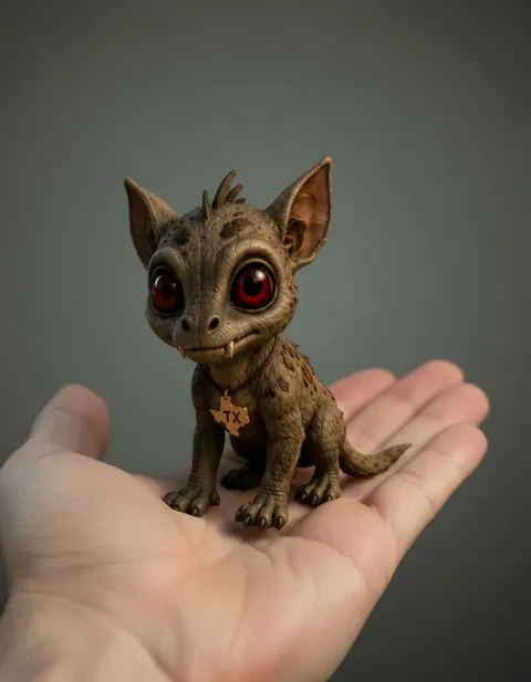 Chupacabra figure — actual size in hand