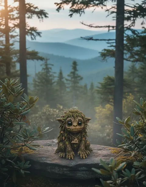 Woodbooger figure — in its habitat