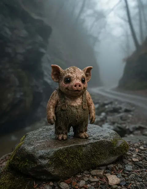 Pigman figure — in its habitat