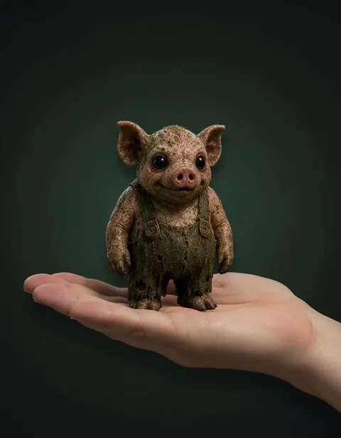 Pigman figure — actual size in hand