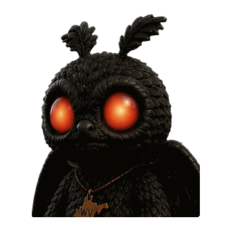 Mothman figure — detail view