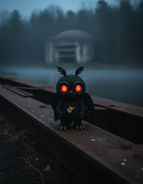 Mothman figure — in its habitat
