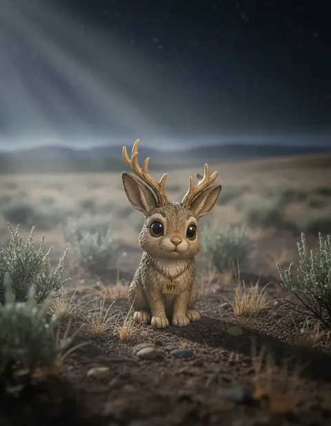 Jackalope figure — in its habitat