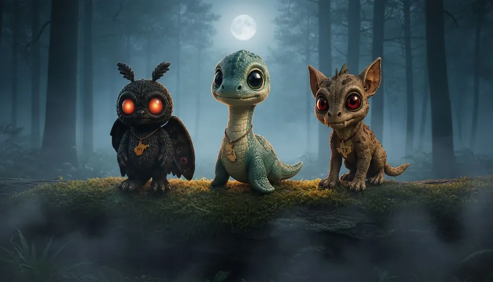 The First Sightings bundle — Mothman, Tessie and Chupacabra figures